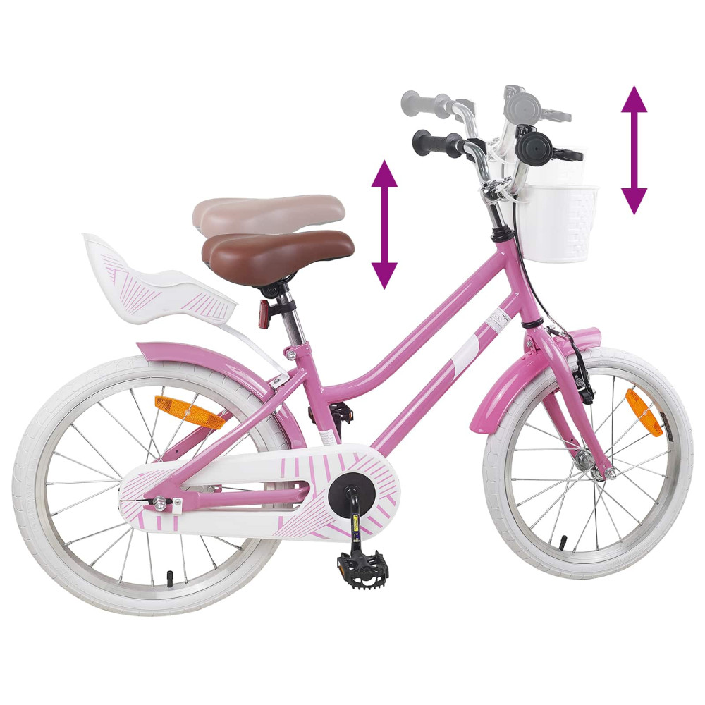 Produktbild för Barncykel 18 Tum för 5-7 år gamla Ljusrosa