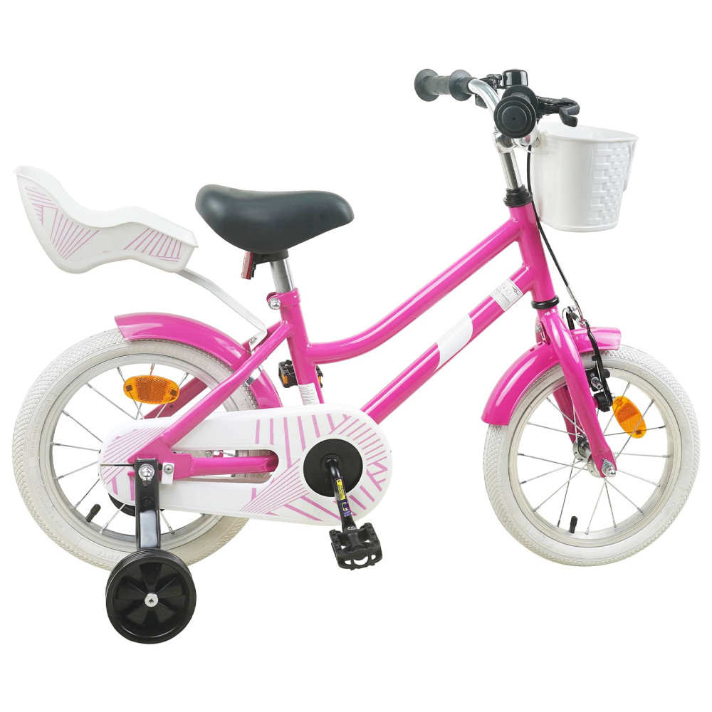 Produktbild för Barncykel 14 Tum från 3-5 år gammal Mörkrosa