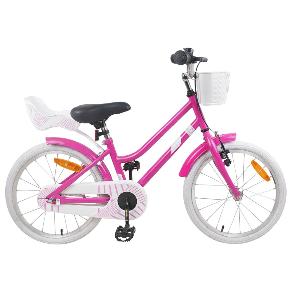 Produktbild för Barncykel 18 Tum för 5-7 år gamla Mörkrosa