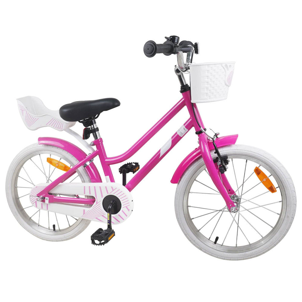 Produktbild för Barncykel 18 Tum för 5-7 år gamla Mörkrosa