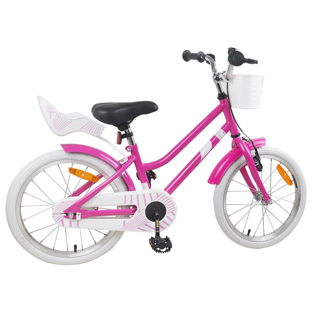 Produktbild för Barncykel 18 Tum för 5-7 år gamla Mörkrosa
