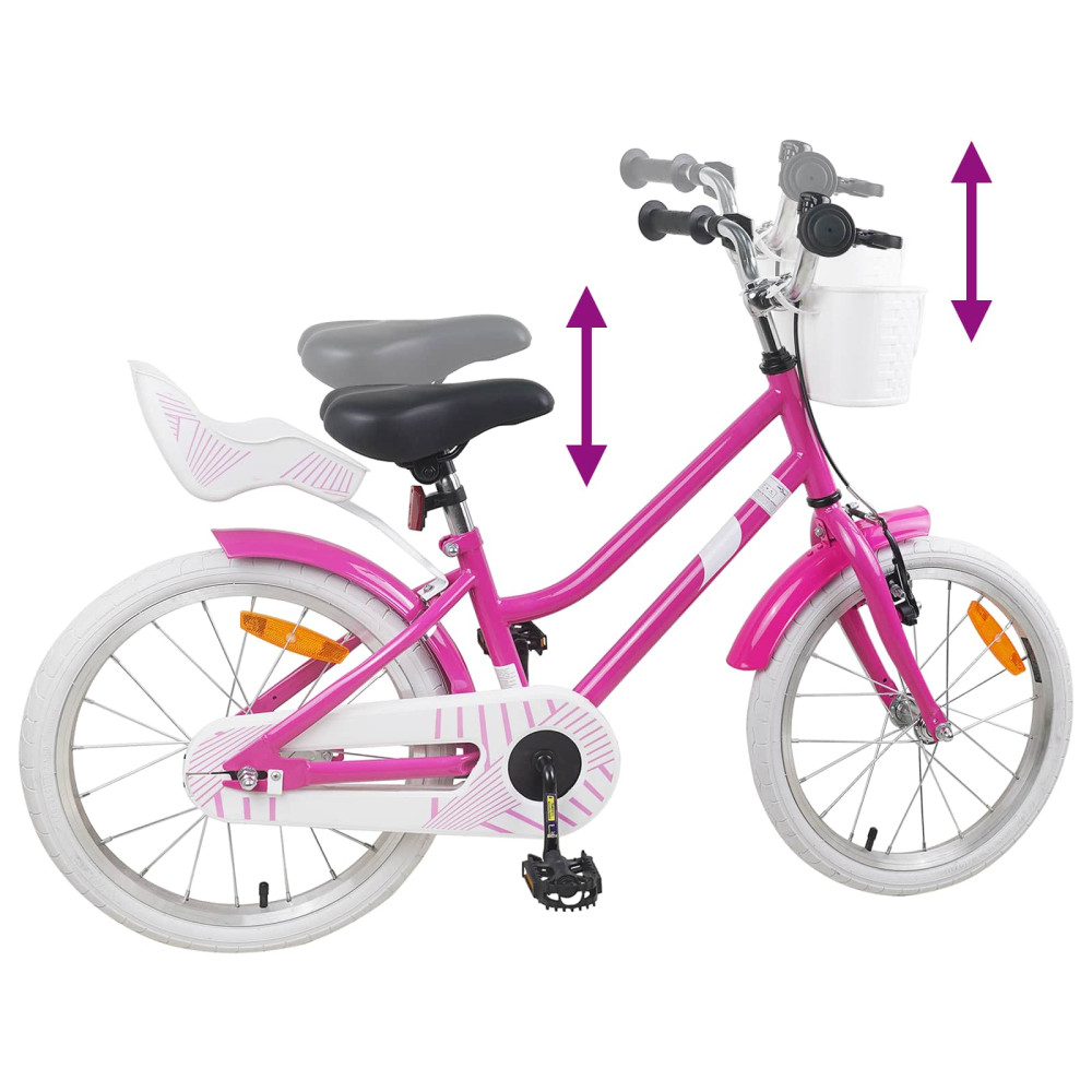 Produktbild för Barncykel 18 Tum för 5-7 år gamla Mörkrosa