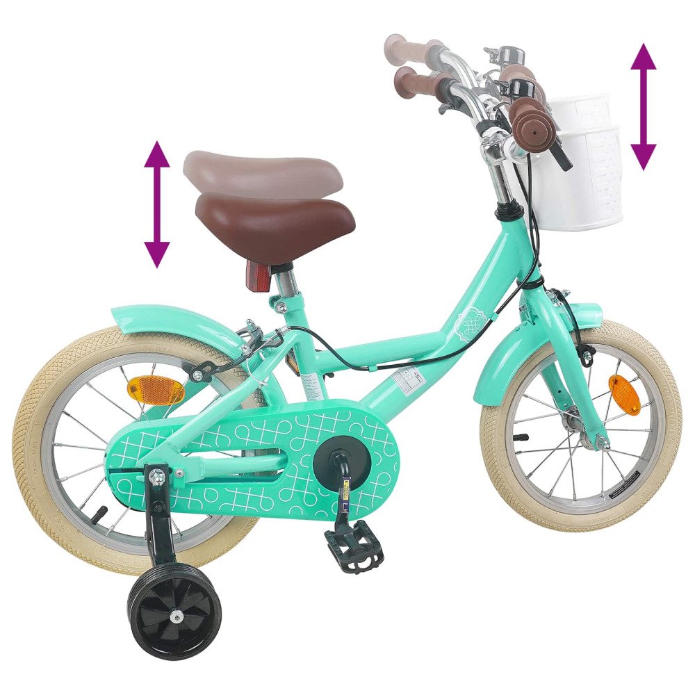 Produktbild för Barncykel 14 Tum från 3-5 år gammal Havgrön