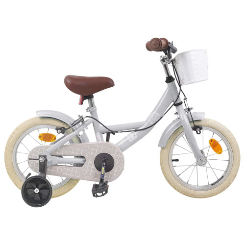 vidaXL Barncykel 14 Tum från 3-5 år gammal Ljusgrå - Cyklar