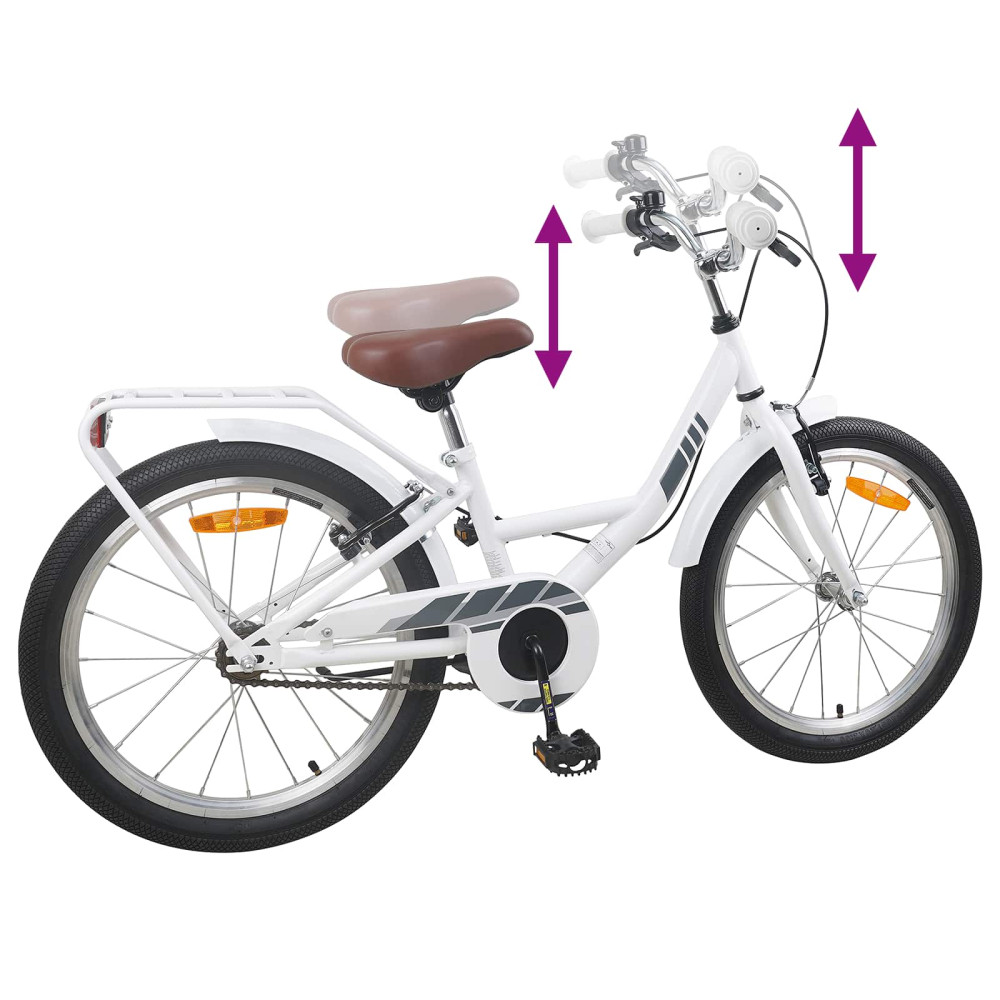 Produktbild för Barncykel 20 Tum för 6-11 år gamla Vit