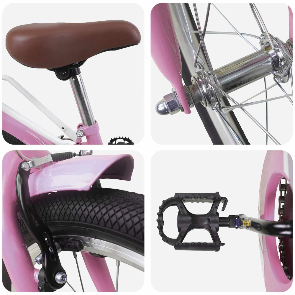 Produktbild för Barncykel 20 Tum för 6-11 år gamla Ljusrosa