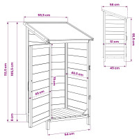 Produktbild för Trädgårdshus med tak Grå 59 x 56 x 113,5 cm Massivt Furu