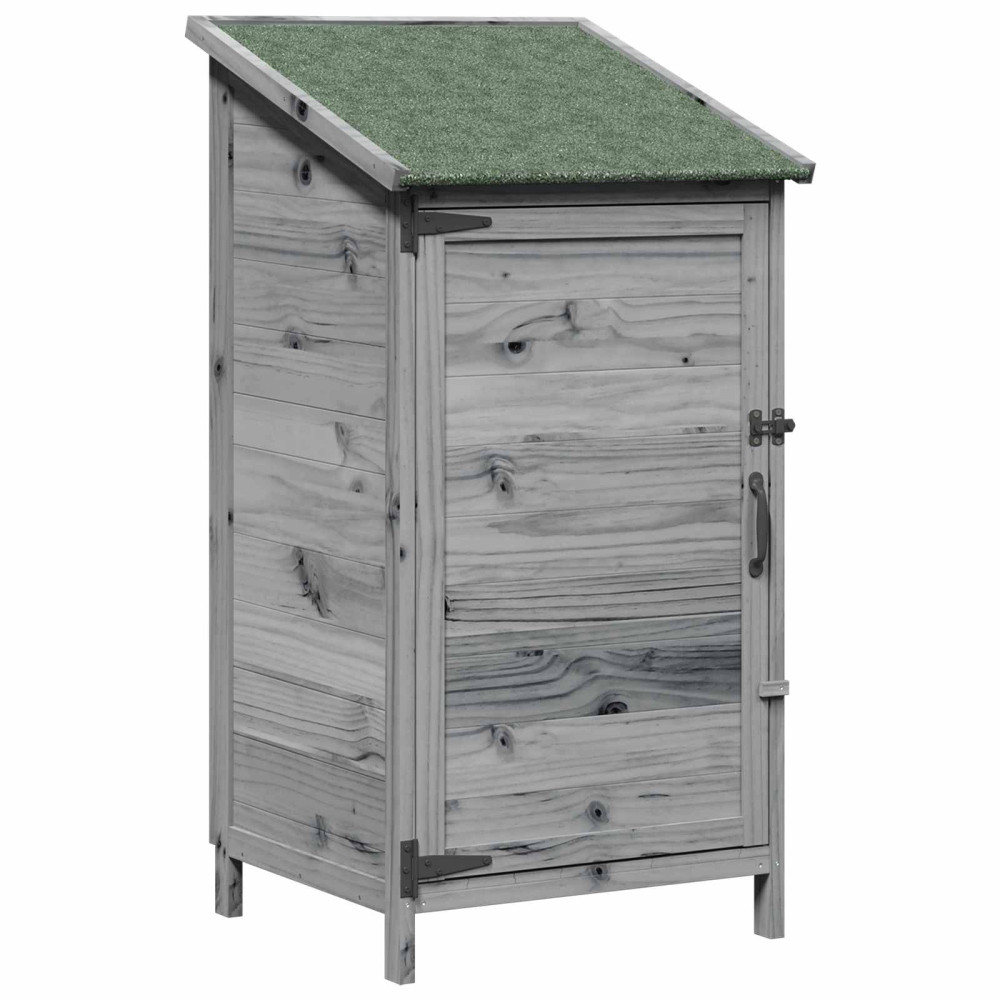 Produktbild för Trädgårdshus med tak Grå 59 x 56 x 113,5 cm Massivt Furu