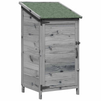 Produktbild för Trädgårdshus med tak Grå 59 x 56 x 113,5 cm Massivt Furu
