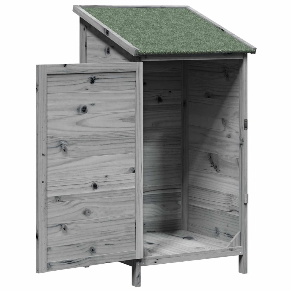 Produktbild för Trädgårdshus med tak Grå 59 x 56 x 113,5 cm Massivt Furu