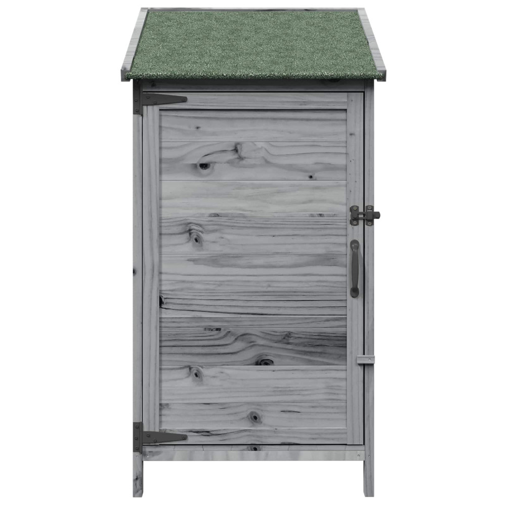 Produktbild för Trädgårdshus med tak Grå 59 x 56 x 113,5 cm Massivt Furu