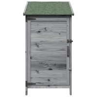 Produktbild för Trädgårdshus med tak Grå 59 x 56 x 113,5 cm Massivt Furu