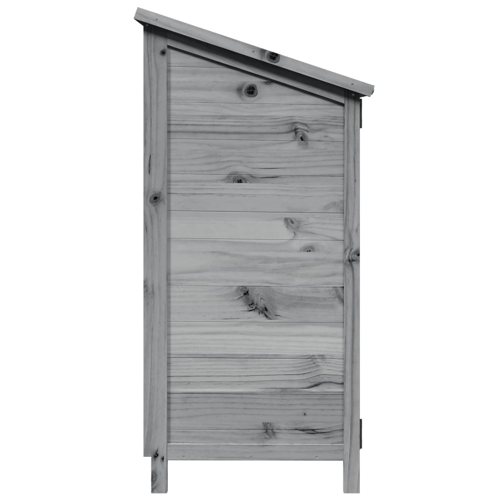 Produktbild för Trädgårdshus med tak Grå 59 x 56 x 113,5 cm Massivt Furu