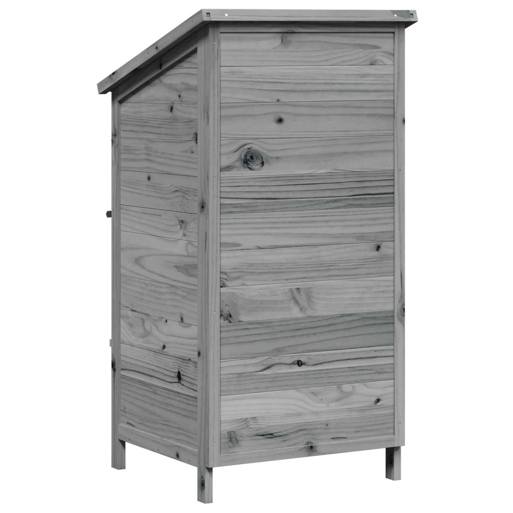 Produktbild för Trädgårdshus med tak Grå 59 x 56 x 113,5 cm Massivt Furu