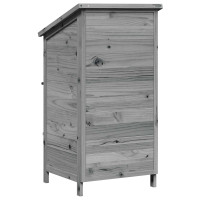 Produktbild för Trädgårdshus med tak Grå 59 x 56 x 113,5 cm Massivt Furu