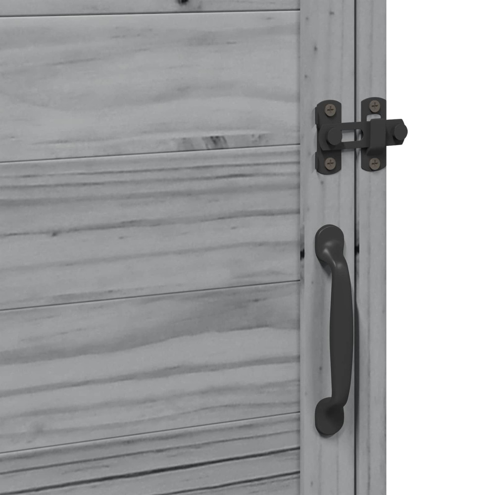Produktbild för Trädgårdshus med tak Grå 59 x 56 x 113,5 cm Massivt Furu