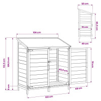 Produktbild för Trädgårdshus med tak Vit 106,5 x 56 x 113,5 cm Massivt Furu