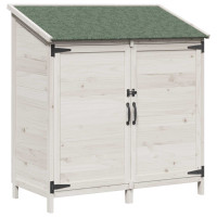 Produktbild för Trädgårdshus med tak Vit 106,5 x 56 x 113,5 cm Massivt Furu