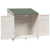 Produktbild för Trädgårdshus med tak Vit 106,5 x 56 x 113,5 cm Massivt Furu