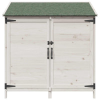 Produktbild för Trädgårdshus med tak Vit 106,5 x 56 x 113,5 cm Massivt Furu