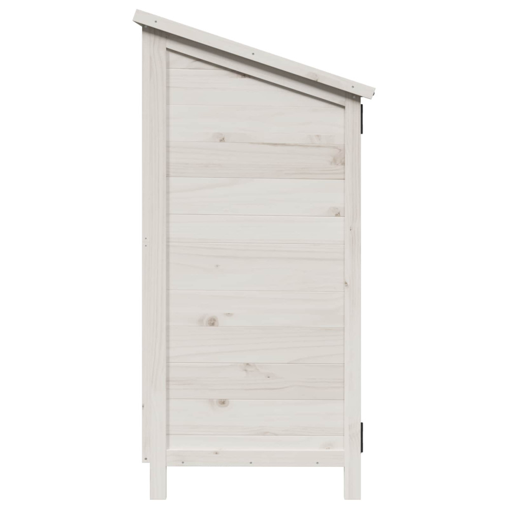 Produktbild för Trädgårdshus med tak Vit 106,5 x 56 x 113,5 cm Massivt Furu