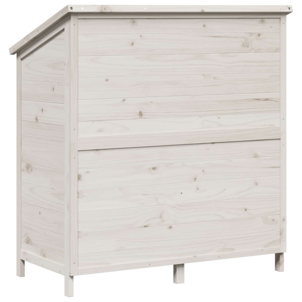 Produktbild för Trädgårdshus med tak Vit 106,5 x 56 x 113,5 cm Massivt Furu