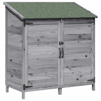 Produktbild för Trädgårdshus med tak Grå 106,5 x 56 x 113,5 cm Massivt Furu
