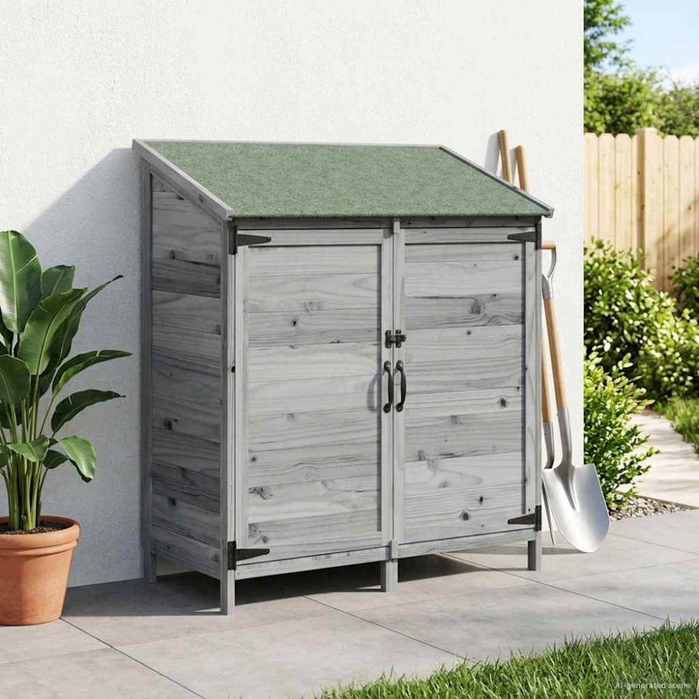 Produktbild för Trädgårdshus med tak Grå 106,5 x 56 x 113,5 cm Massivt Furu