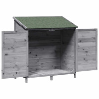 Produktbild för Trädgårdshus med tak Grå 106,5 x 56 x 113,5 cm Massivt Furu