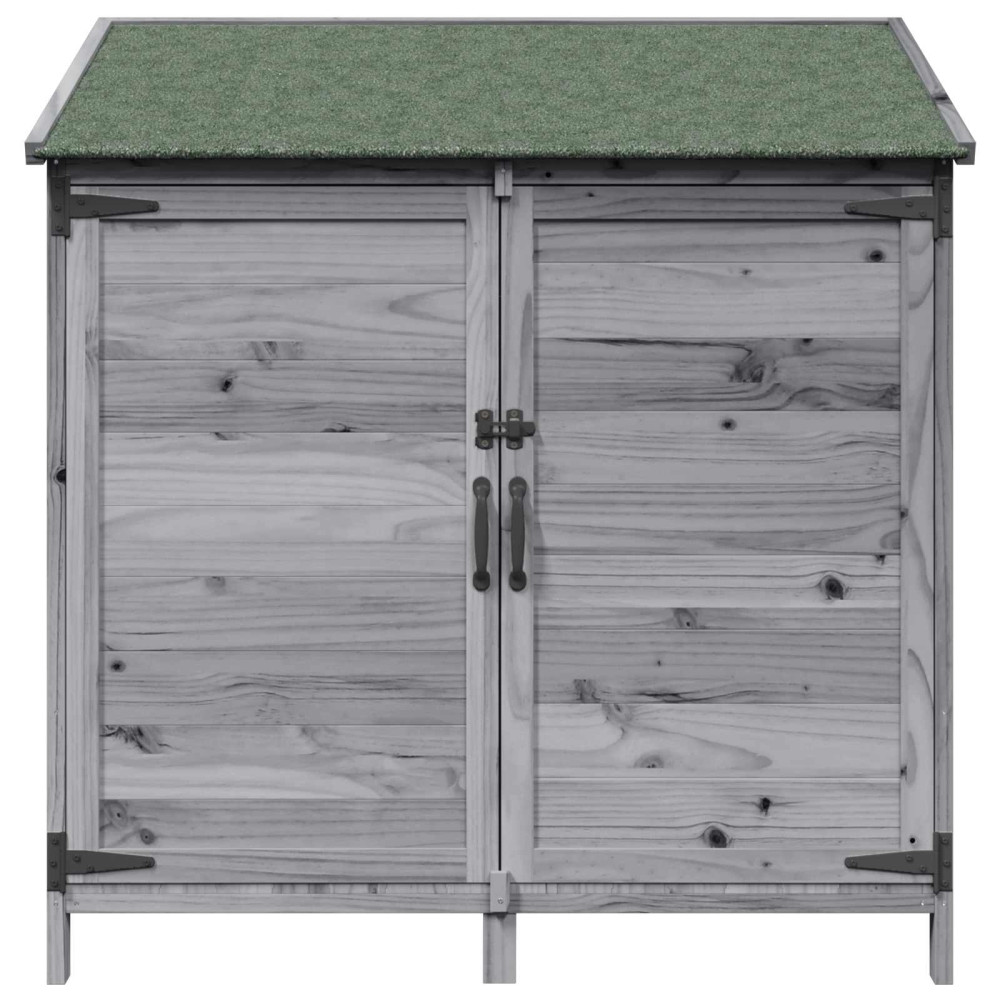 Produktbild för Trädgårdshus med tak Grå 106,5 x 56 x 113,5 cm Massivt Furu