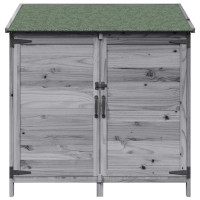 Produktbild för Trädgårdshus med tak Grå 106,5 x 56 x 113,5 cm Massivt Furu