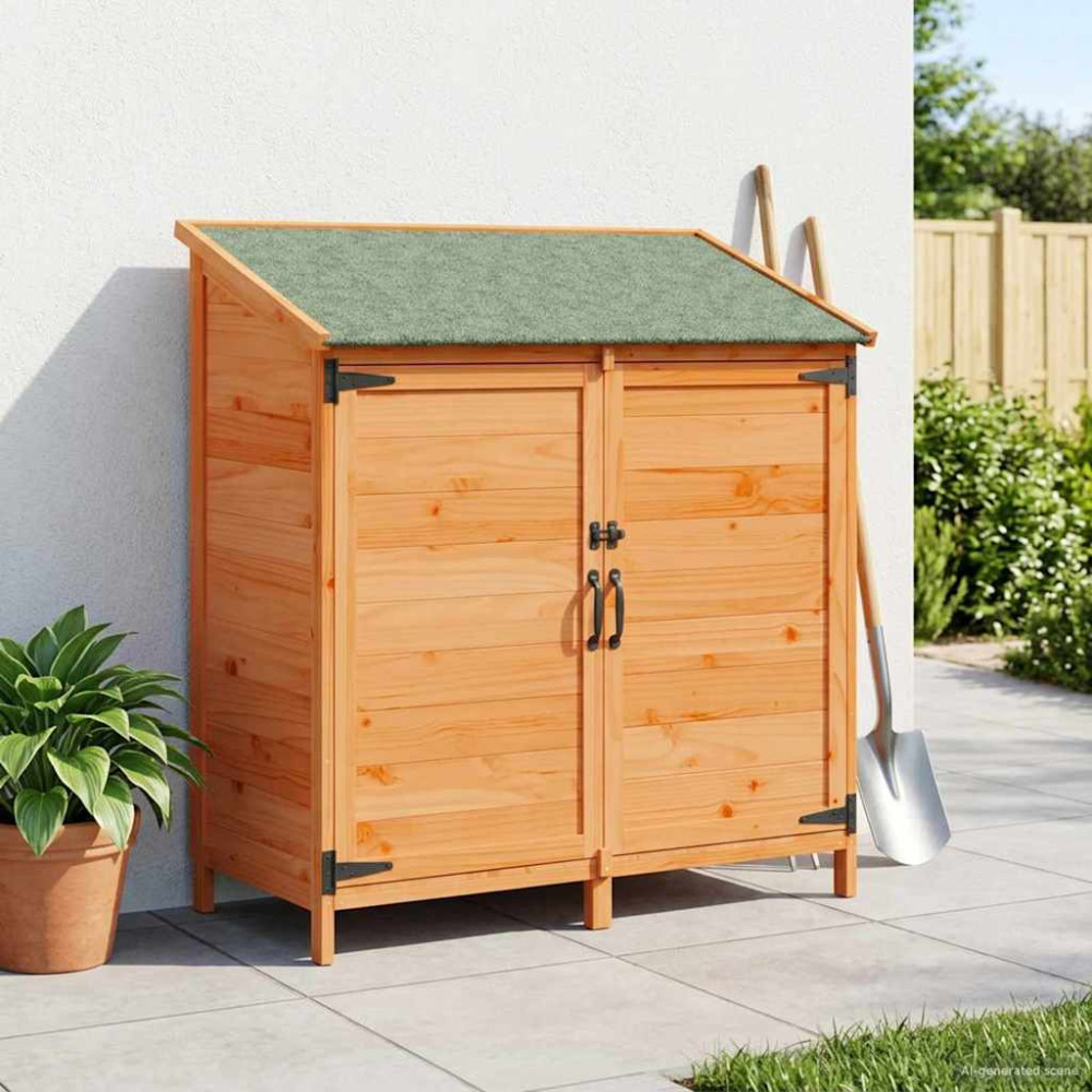 Produktbild för Trädgårdshus med tak Brun 106,5 x 56 x 113,5 cm Massivt Furu