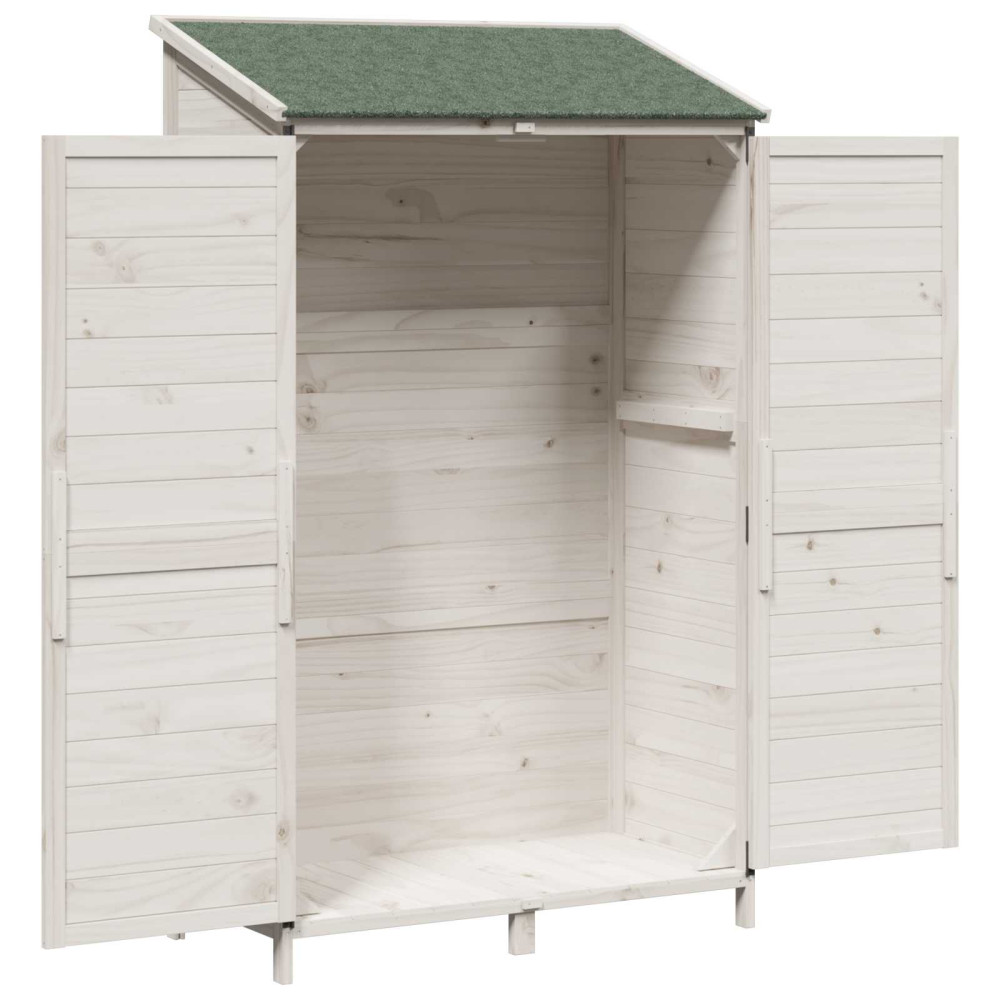 Produktbild för Trädgårdshus med tak Vit 106,5 x 56 x 176 cm Massivt Furu
