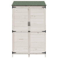 Produktbild för Trädgårdshus med tak Vit 106,5 x 56 x 176 cm Massivt Furu