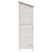 Produktbild för Trädgårdshus med tak Vit 106,5 x 56 x 176 cm Massivt Furu