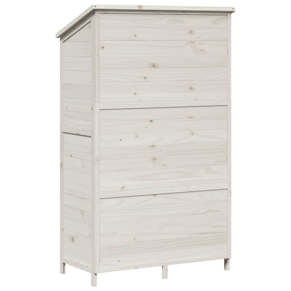 Produktbild för Trädgårdshus med tak Vit 106,5 x 56 x 176 cm Massivt Furu