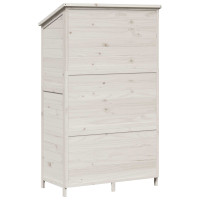 Produktbild för Trädgårdshus med tak Vit 106,5 x 56 x 176 cm Massivt Furu