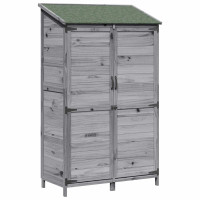 Produktbild för Trädgårdshus Grå 106,5 x 56 x 176 cm Konstruerat trä