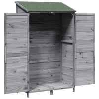 Produktbild för Trädgårdshus Grå 106,5 x 56 x 176 cm Konstruerat trä