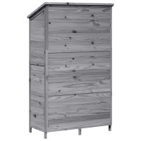 Produktbild för Trädgårdshus Grå 106,5 x 56 x 176 cm Konstruerat trä