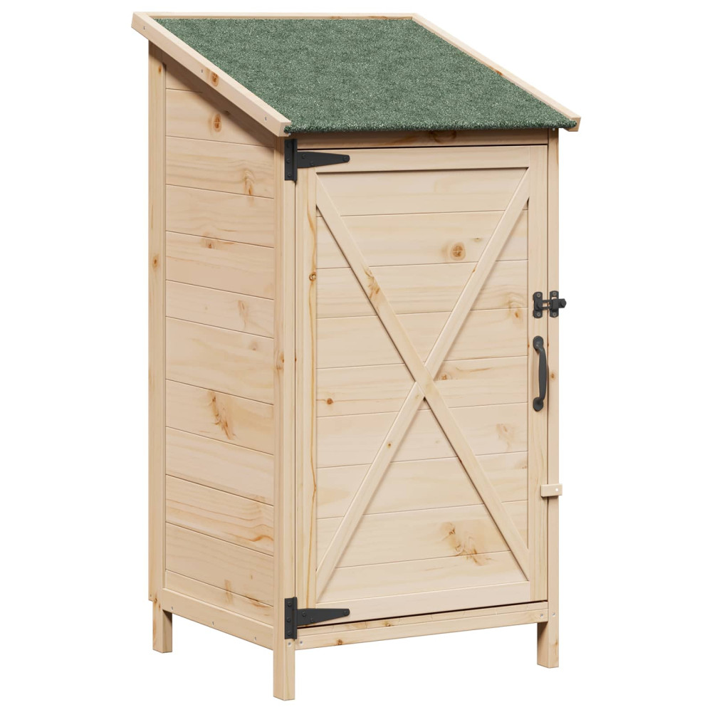 Produktbild för Trädgårdshus med tak Naturlig 59,5 x 56 x 113,5 cm Massivt Furu