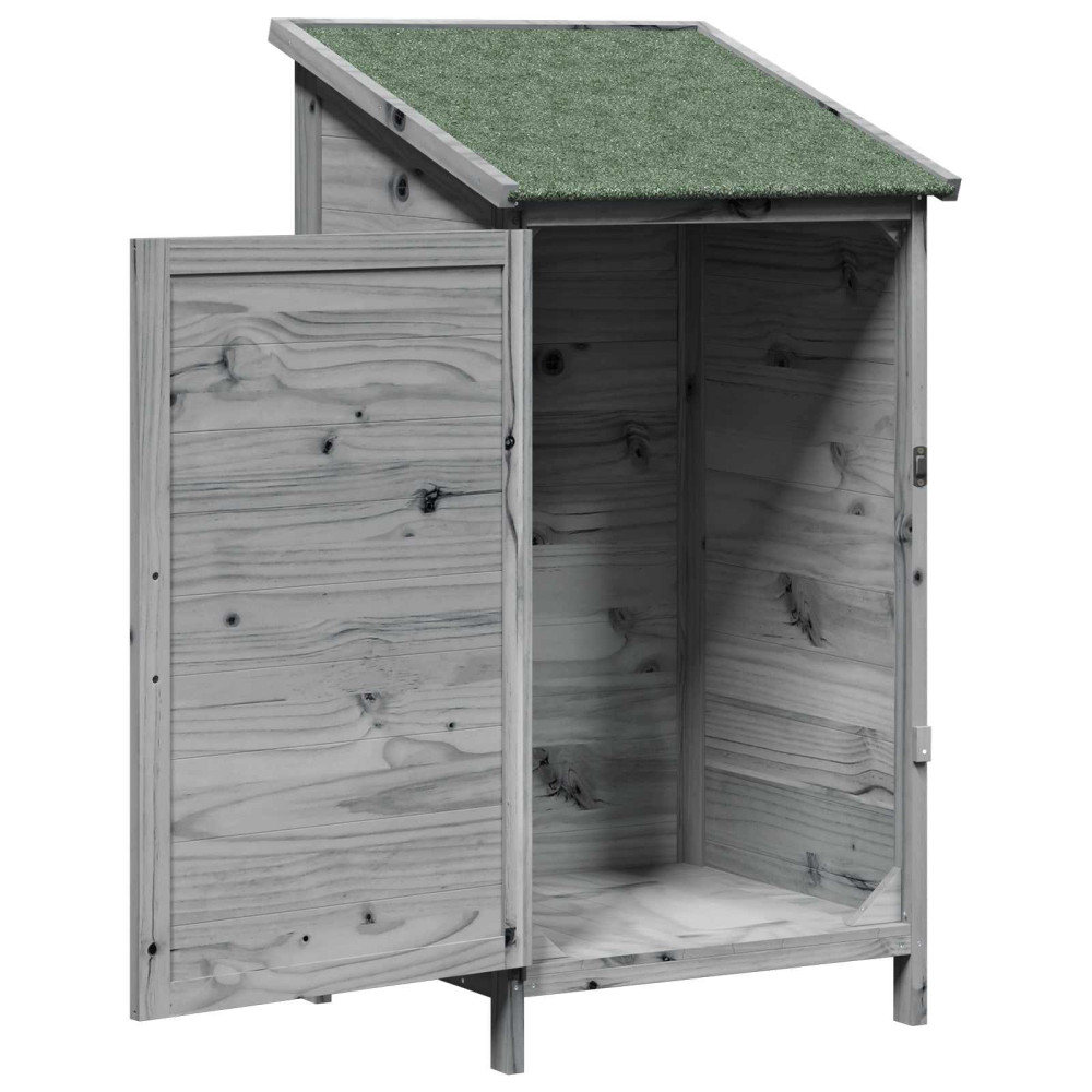 Produktbild för Trädgårdshus med tak Grå 59,5 x 56 x 113,5 cm Massivt Furu