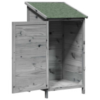 Produktbild för Trädgårdshus med tak Grå 59,5 x 56 x 113,5 cm Massivt Furu