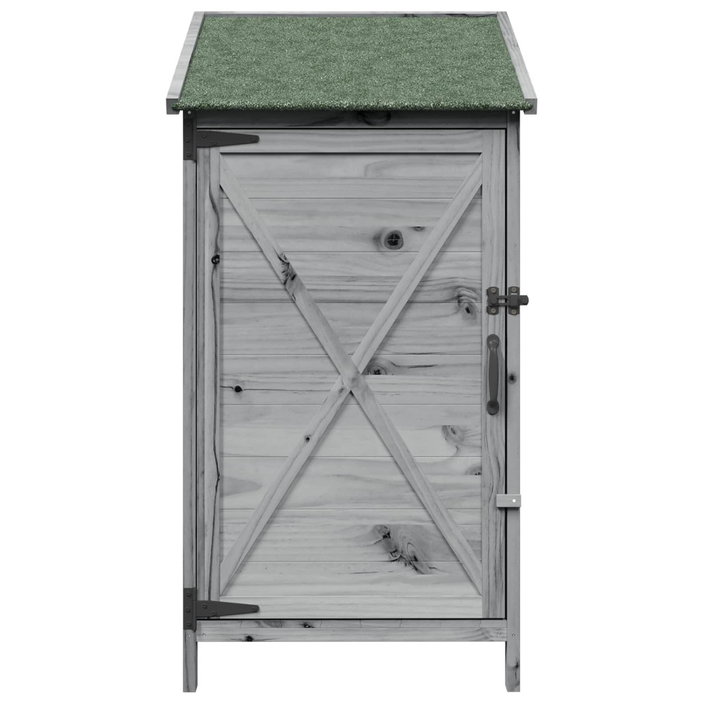 Produktbild för Trädgårdshus med tak Grå 59,5 x 56 x 113,5 cm Massivt Furu