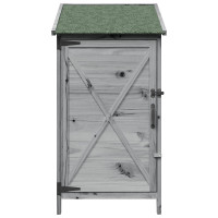 Produktbild för Trädgårdshus med tak Grå 59,5 x 56 x 113,5 cm Massivt Furu