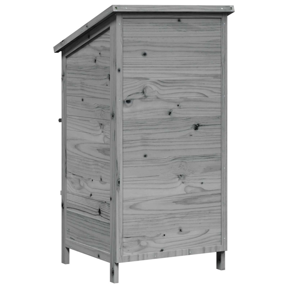 Produktbild för Trädgårdshus med tak Grå 59,5 x 56 x 113,5 cm Massivt Furu