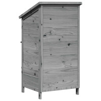 Produktbild för Trädgårdshus med tak Grå 59,5 x 56 x 113,5 cm Massivt Furu