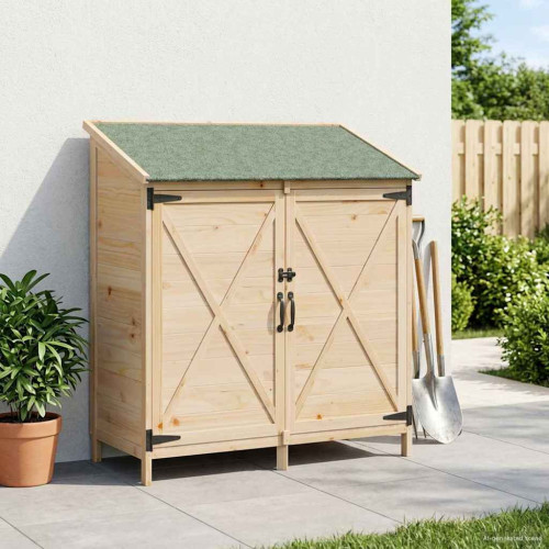 vidaXL Trädgårdshus med tak Naturlig 106 x 56 x 113,5 cm Massivt Furu
