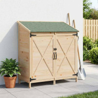 Produktbild för Trädgårdshus med tak Naturlig 106 x 56 x 113,5 cm Massivt Furu