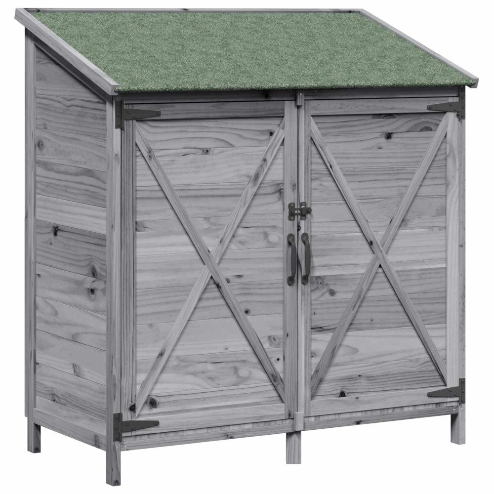 Produktbild för Trädgårdshus med tak Grå 106 x 56 x 113,5 cm Massivt Furu